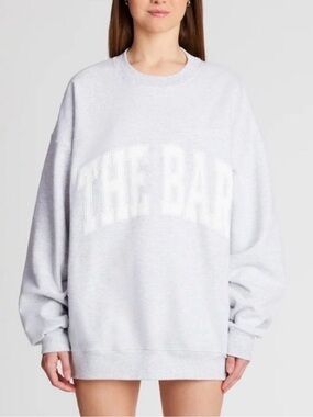 The Bar Crewneck Varsity
Sweatshirt Gray/White XL